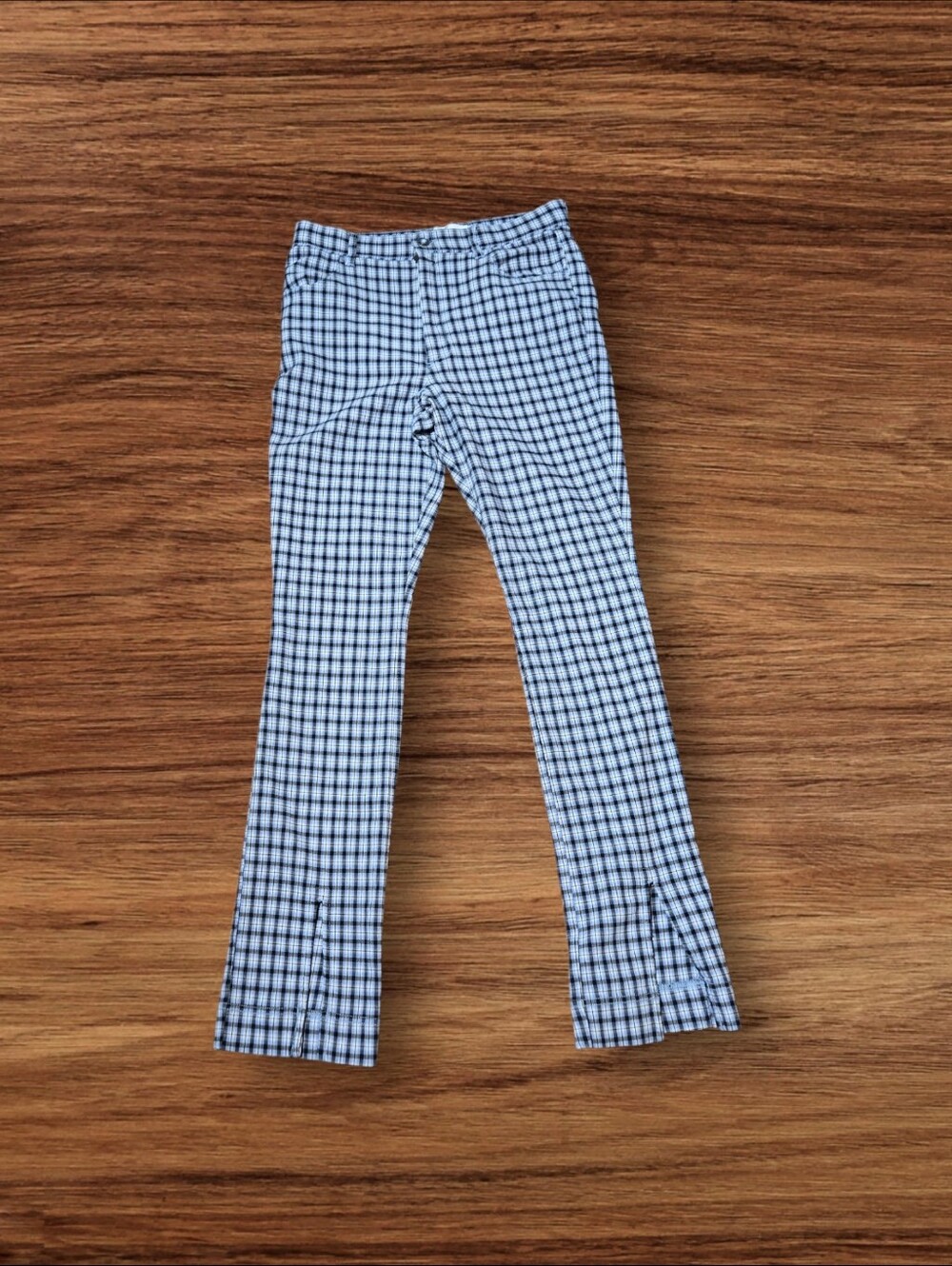 Hollister Blue and White Plaid Pants